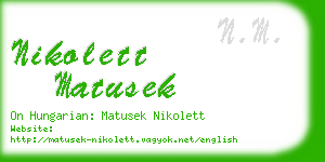 nikolett matusek business card